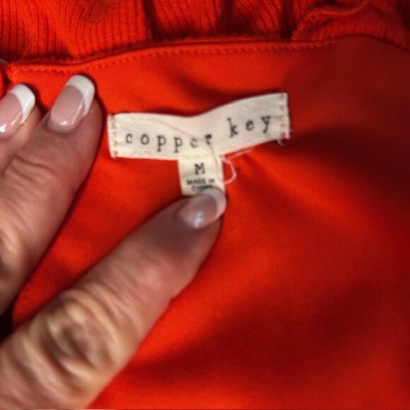 Copper Key Ribbed Jumpsuit Romper Red Girl's Size M - Picture 5 of 6